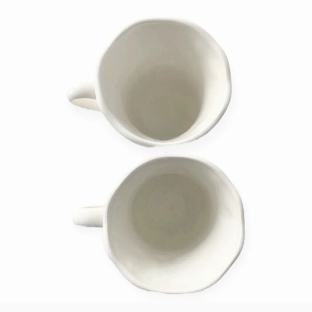 Pair Vintage Lenox Butlers Pantry Gourmet Mugs 14oz White Cream Farmhouse 4.5” - Picture 6 of 13